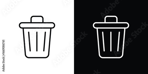 Trash icon. Simple Minimal Pictogram. Vector