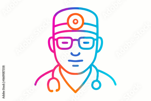 Medical Professional Icon: A modern vector illustration of a medical professional, exuding competence and care, ideal for healthcare-related designs. 