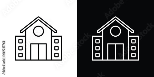 school icon. Simple Minimal Pictogram. Vector