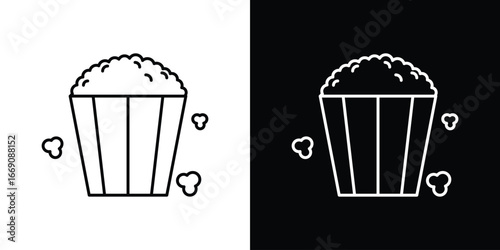 Popcorn icon. Simple Minimal Pictogram. Vector