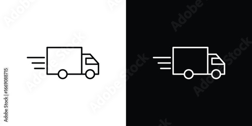 Moving truck icon. Simple Minimal Pictogram. Vector