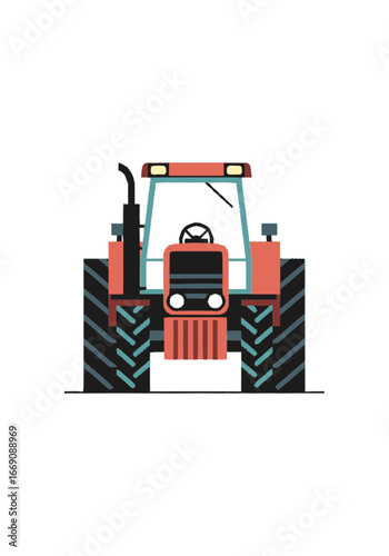 Illustration of a Tractor A Symbol of Agriculture and Rural Life