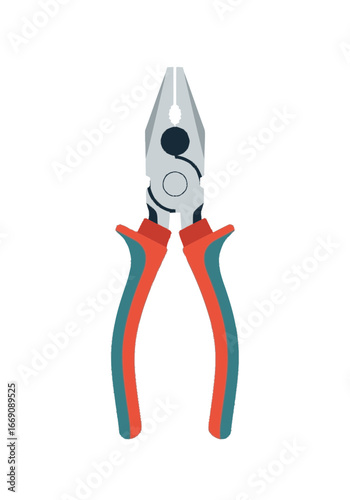 Colorful illustration of pliers, perfect for construction and repair tasks, vector design