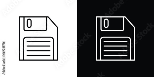 Floppy disk icon. Simple Minimal Pictogram. Vector