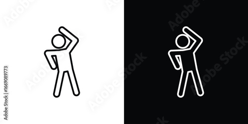 Fitness exercise icon. Simple Minimal Pictogram. Vector