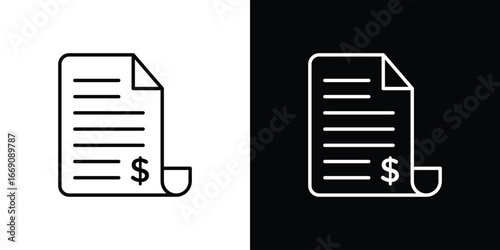 File invoice icon. Simple Minimal Pictogram. Vector