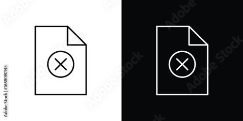 Delete Document icon. Simple Minimal Pictogram. Vector
