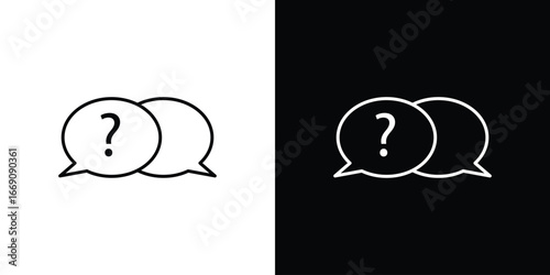 Comment question icon. Simple Minimal Pictogram. Vector