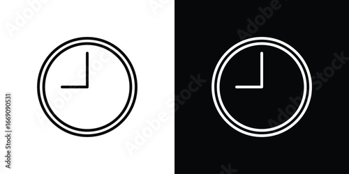 Clock nine icon. Simple Minimal Pictogram. Vector