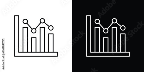 Chart histogram icon. Simple Minimal Pictogram. Vector