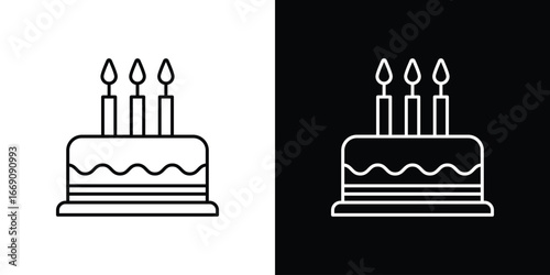 Photography Cake birthday icon. Simple Minimal Pictogram. Vector