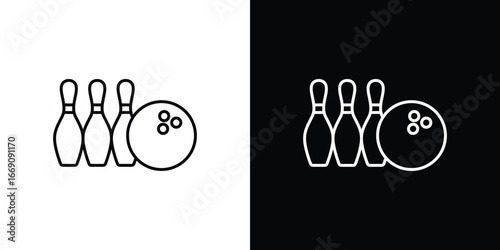 Bowling icon. Simple Minimal Pictogram. Vector