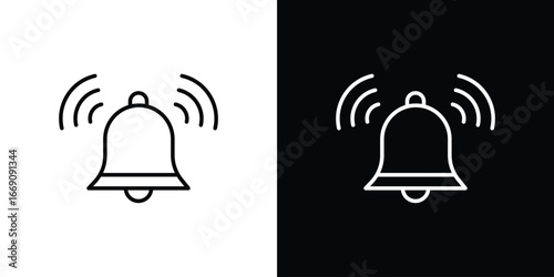Bell ring icon. Simple Minimal Pictogram. Vector