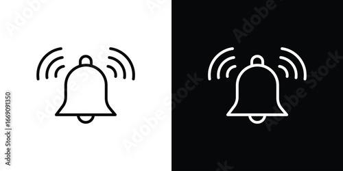 Bell ring icon. Simple Minimal Pictogram. Vector