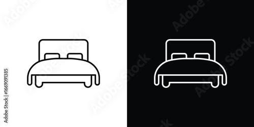 Bed icon. Simple Minimal Pictogram. Vector
