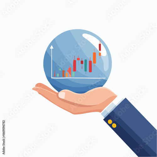 Businessman Holding Globe Chart Showing Investment Growth