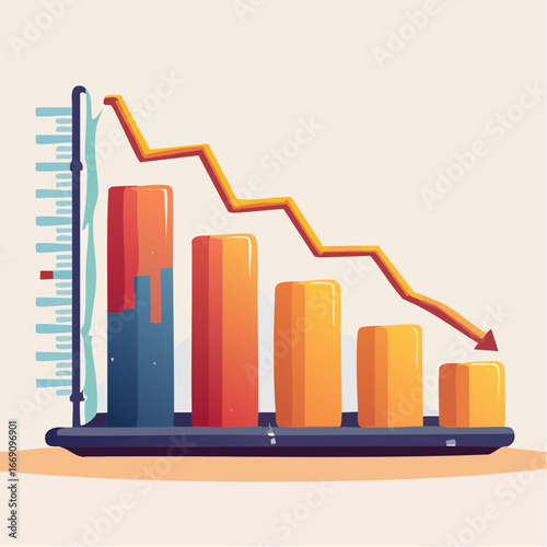 Decreasing Bar Graph Illustration