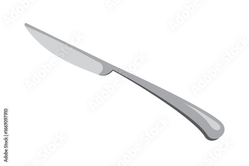 Isometric knife. Shiny knife. Isometric cutlery. Isometric tableware. Vector illustration