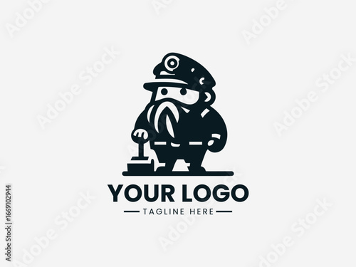 Playful dwarf mechanic with automotive tools in cheerful cartoon mascot vector logo