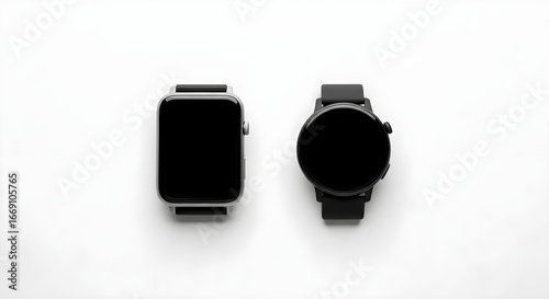Two different smartwatches on a white background.
