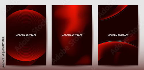 Modern Abstract Red Gradient Backgrounds Set