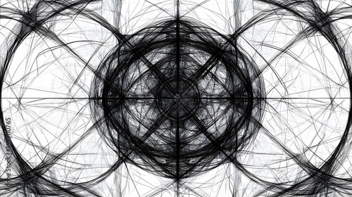 Abstract Black and White Mandala Graphic Design