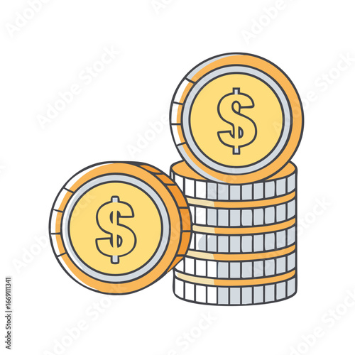 Stack of American Dollar Coins Representing Wealth and Investment Opportunities