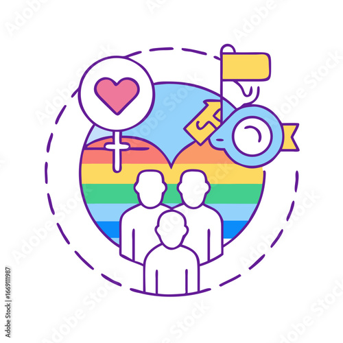 Illustration depicting love, support, and acceptance for the LGBTQ community and allies