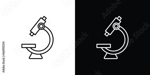 Microscope icon collection. Web design, apps.