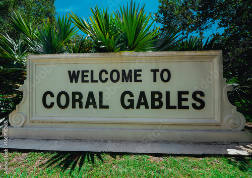  sign welcome city of coral gables miami 