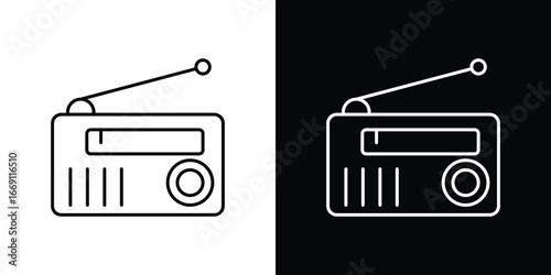 Radio icon collection. Web design, apps.