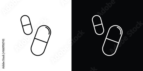Pill icon collection. Web design, apps.