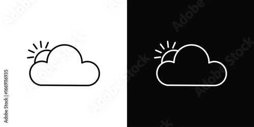 Partially cloudy icon collection. Web design, apps.