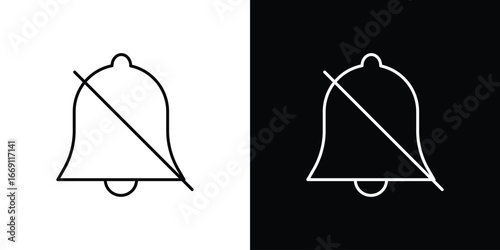 Notification off icon collection. Web design, apps.