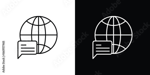 Language icon collection. Web design, apps.