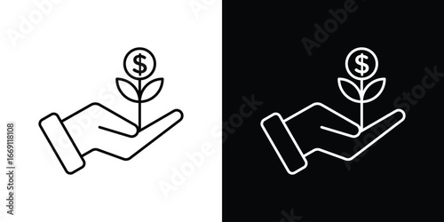 Investment icon collection. Web design, apps.