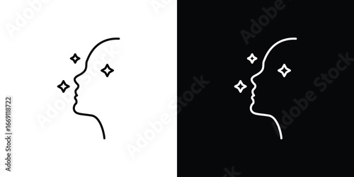 Glowing skin icon collection. Web design, apps.