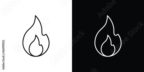 Flame icon collection. Web design, apps.