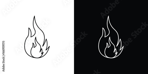Fire icon collection. Web design, apps.