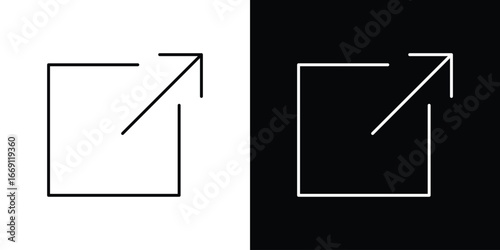External link icon collection. Web design, apps.