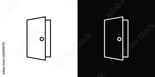 Door icon collection. Web design, apps.