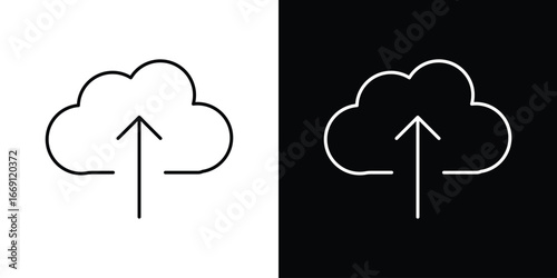 Cloud upload icon collection. Web design, apps.