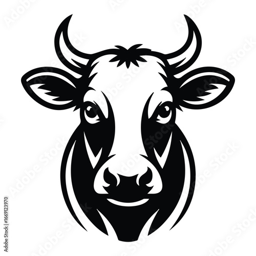 Cow flat icon isolated vector illustration on white background