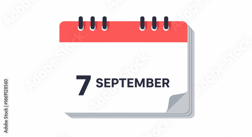 September 7th Calendar Icon A Clean and Modern Design for Scheduling and Reminders