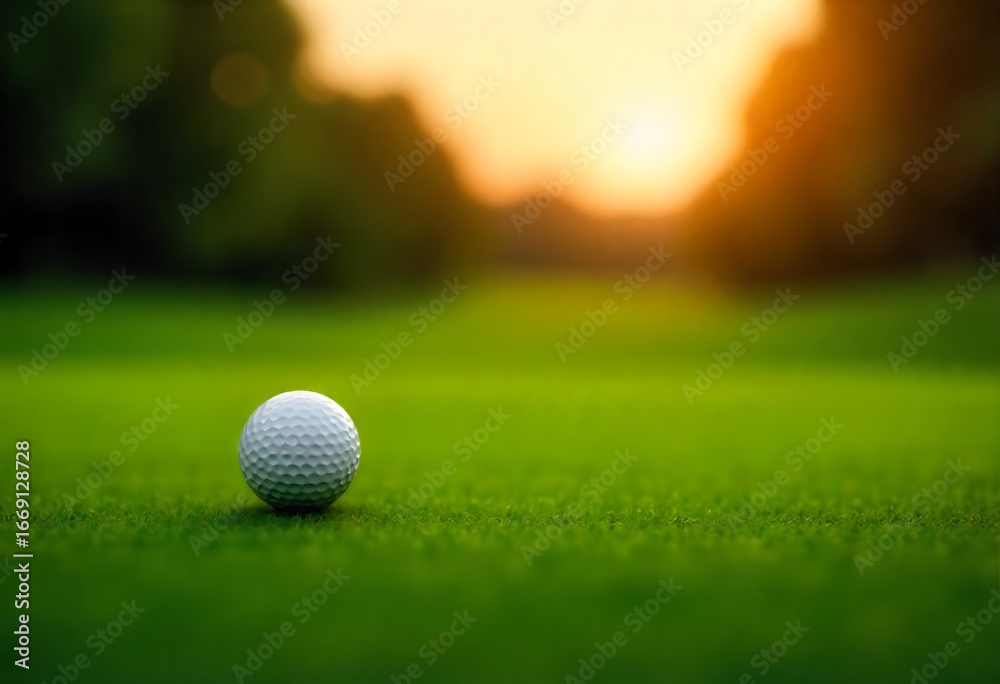 Obraz premium Generative AI Golf Ball on a Green Course.