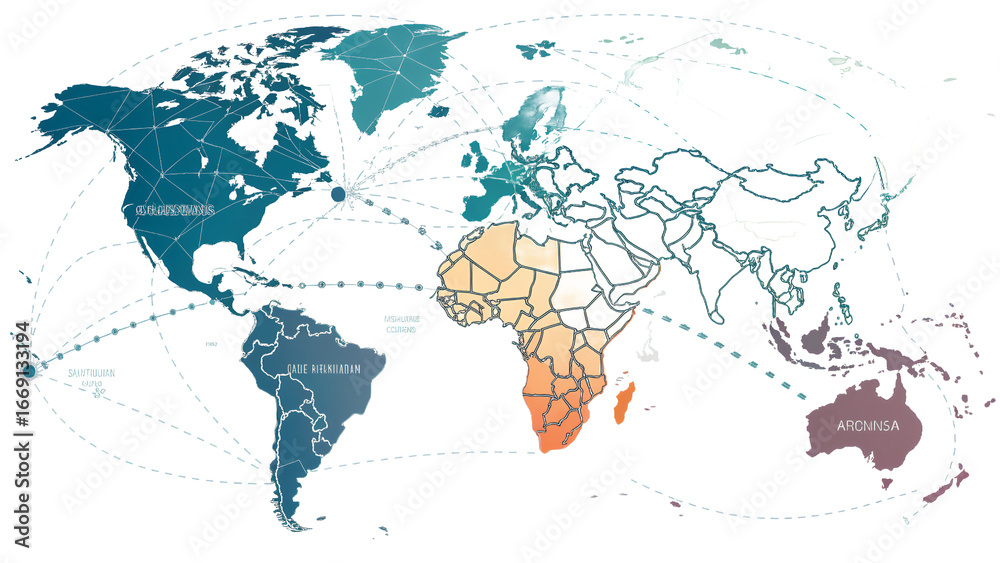 Fototapeta premium Global Connectivity and Networking Visualization