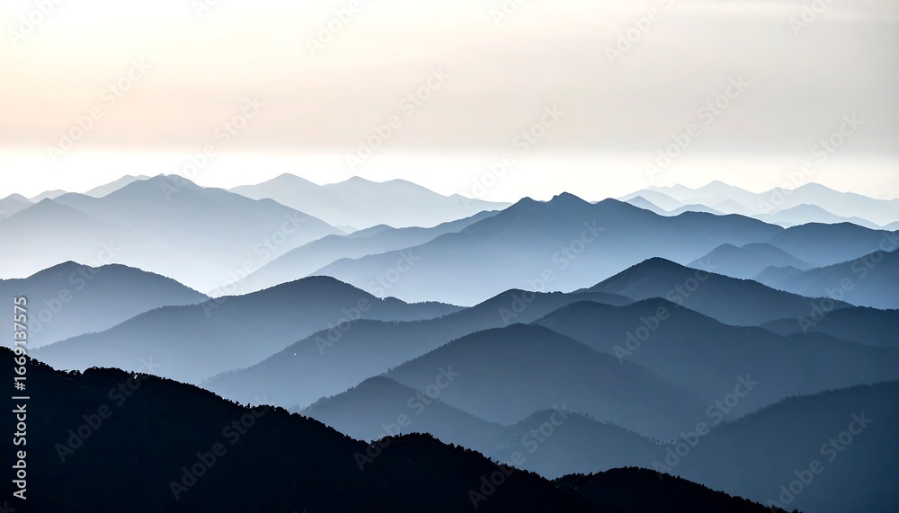 Obraz premium Blue Mountain Range Panorama. (1)