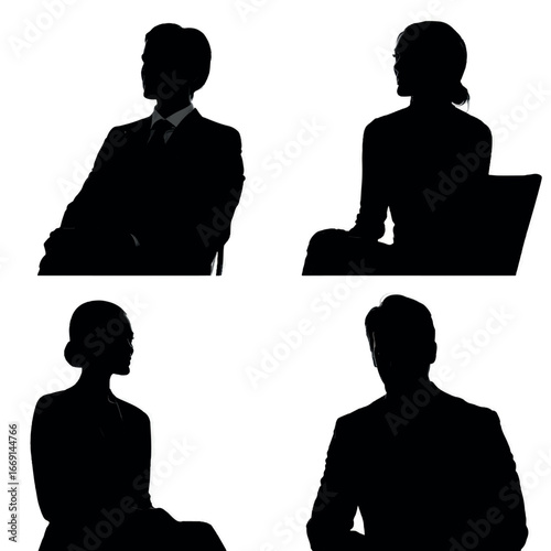 Anonymous interview silhouette set, Black & White silhouette set