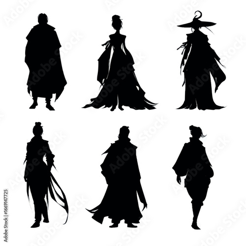 Arcane silhouette set, Black & White silhouette set