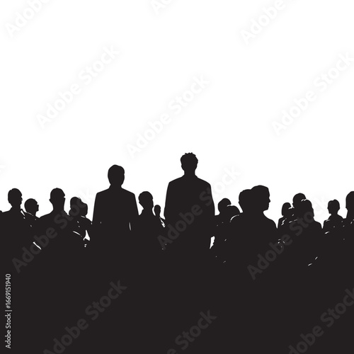 Audience silhouette set, Black & White silhouette set